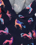 Hooded Sweatshirt Navy Printed Unicorn - G20Z32_012