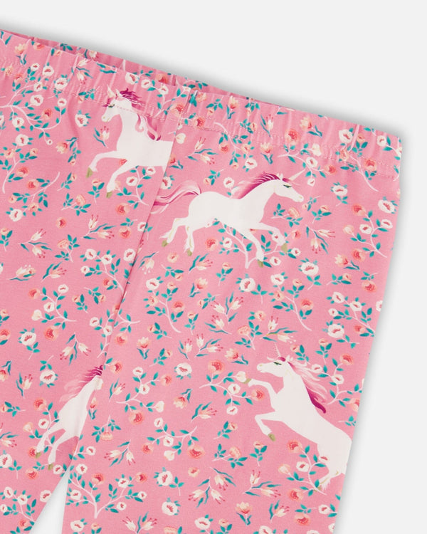 Printed Leggings Pink With Unicorn - G20Z60_042