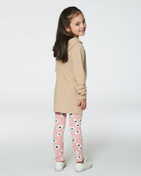 Printed Leggings Pink With White Flowers Leggings Deux par Deux 