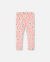 Printed Leggings Pink With White Flowers - G20Z61_009