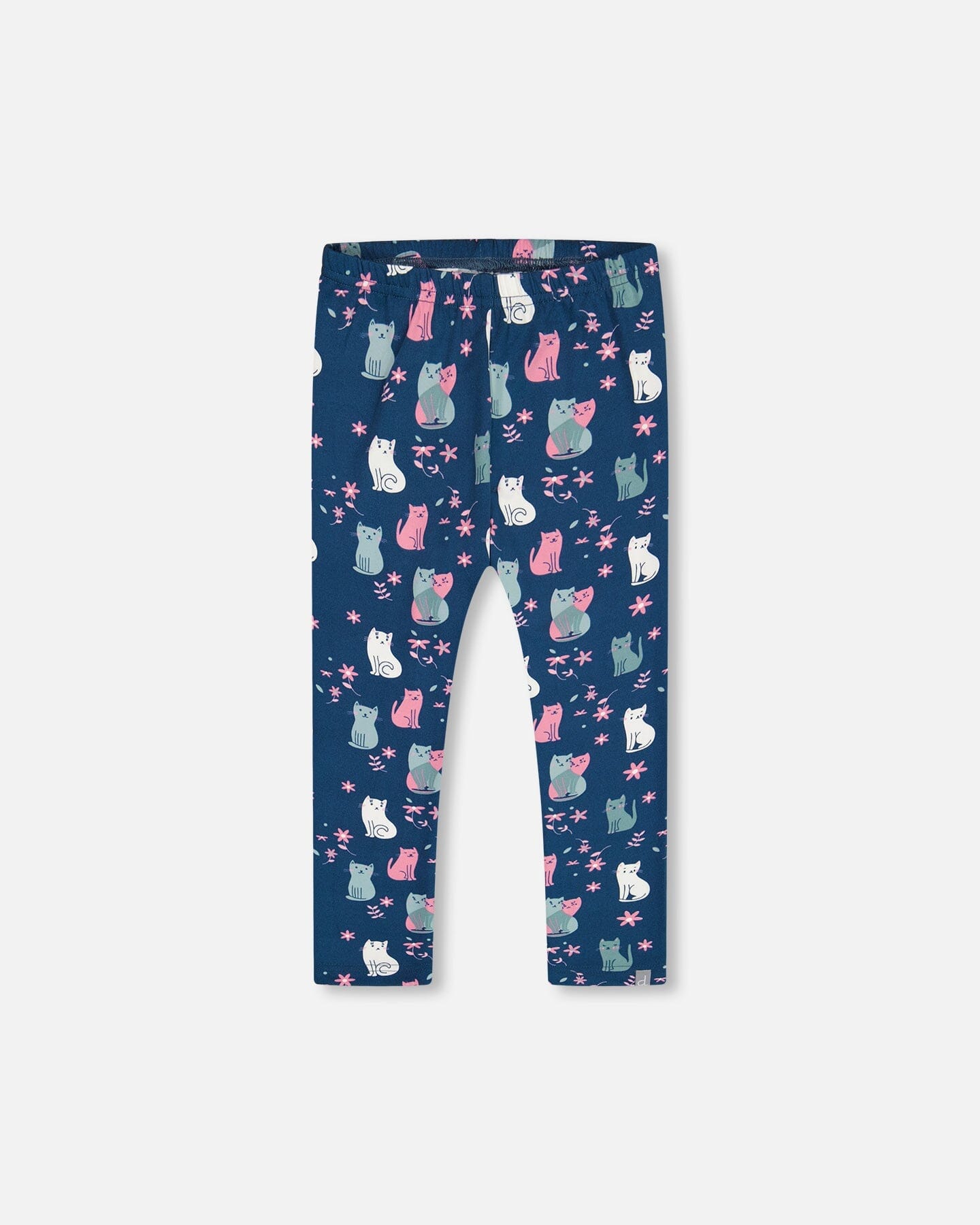 Printed Leggings Navy Blue With Kitten - G20Z61_041