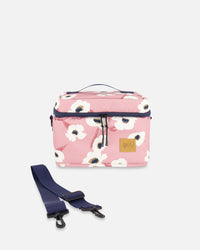 Lunch Box Pink Printed Off White Flowers - G20ZBL_009