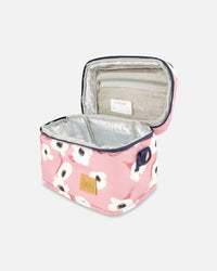 Lunch Box Pink Printed Off White Flowers - G20ZBL_009