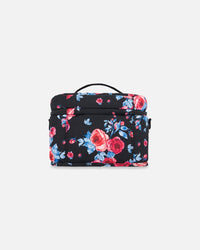 Lunch Box Black Printed Roses - G20ZBL_011