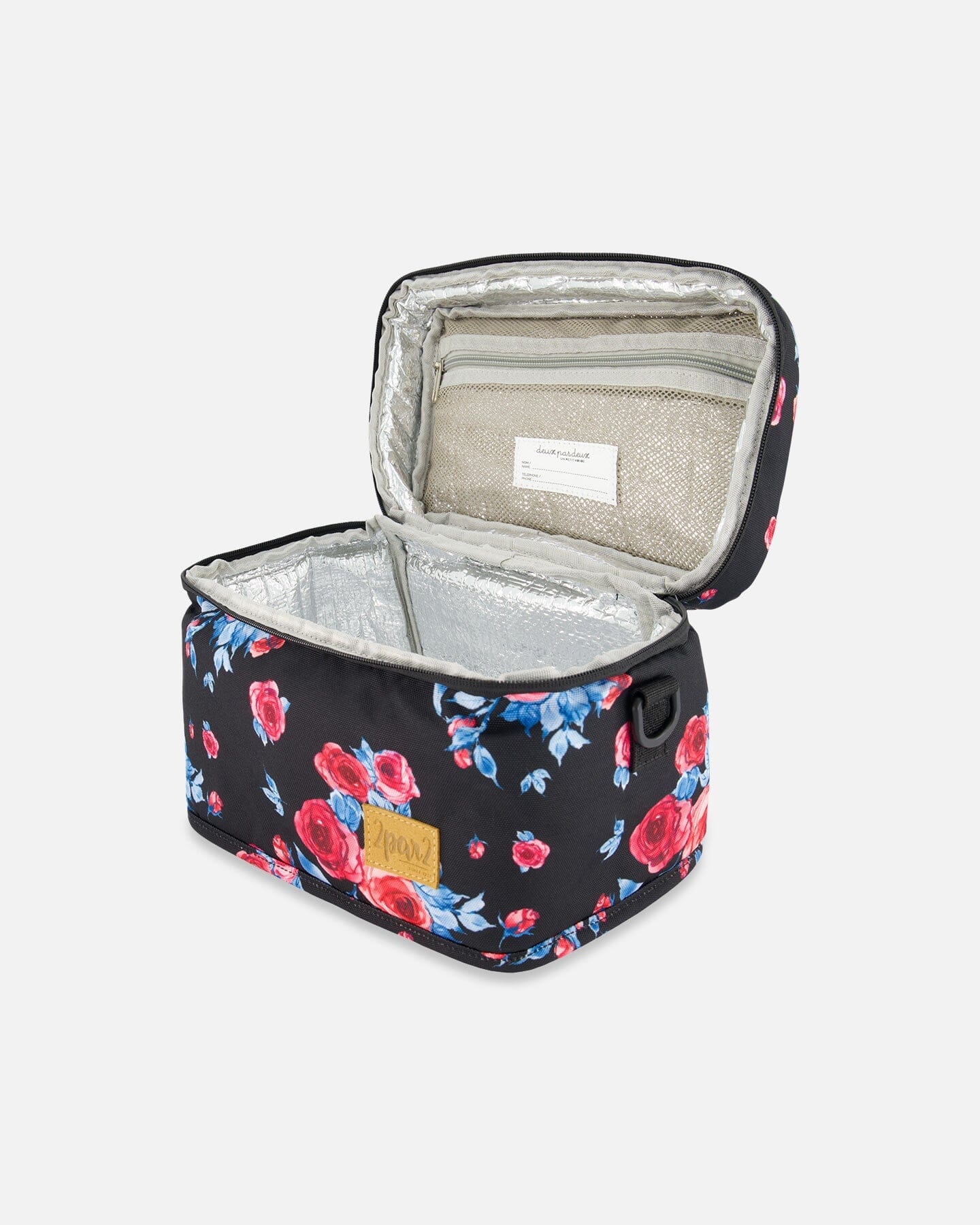 Lunch Box Black Printed Roses - G20ZBL_011