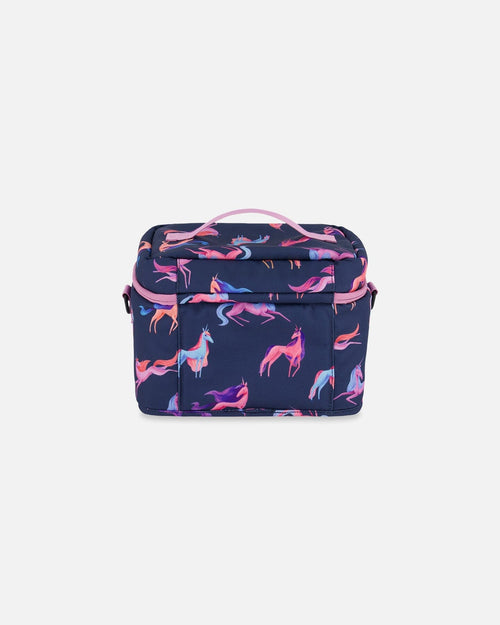 Lunch Box Navy Printed Unicorn - G20ZBL_012