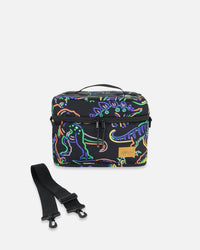 Lunch Box Black Printed Neon Dino - G20ZBL_019