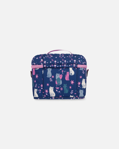 Lunch Box Navy Blue Printed Kitten - G20ZBL_041