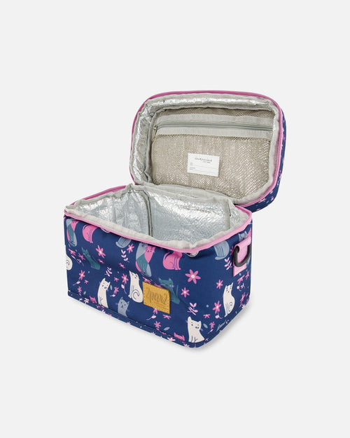 Lunch Box Navy Blue Printed Kitten - G20ZBL_041