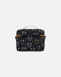 Lunch Box Black Printed Fox - G20ZBL_043