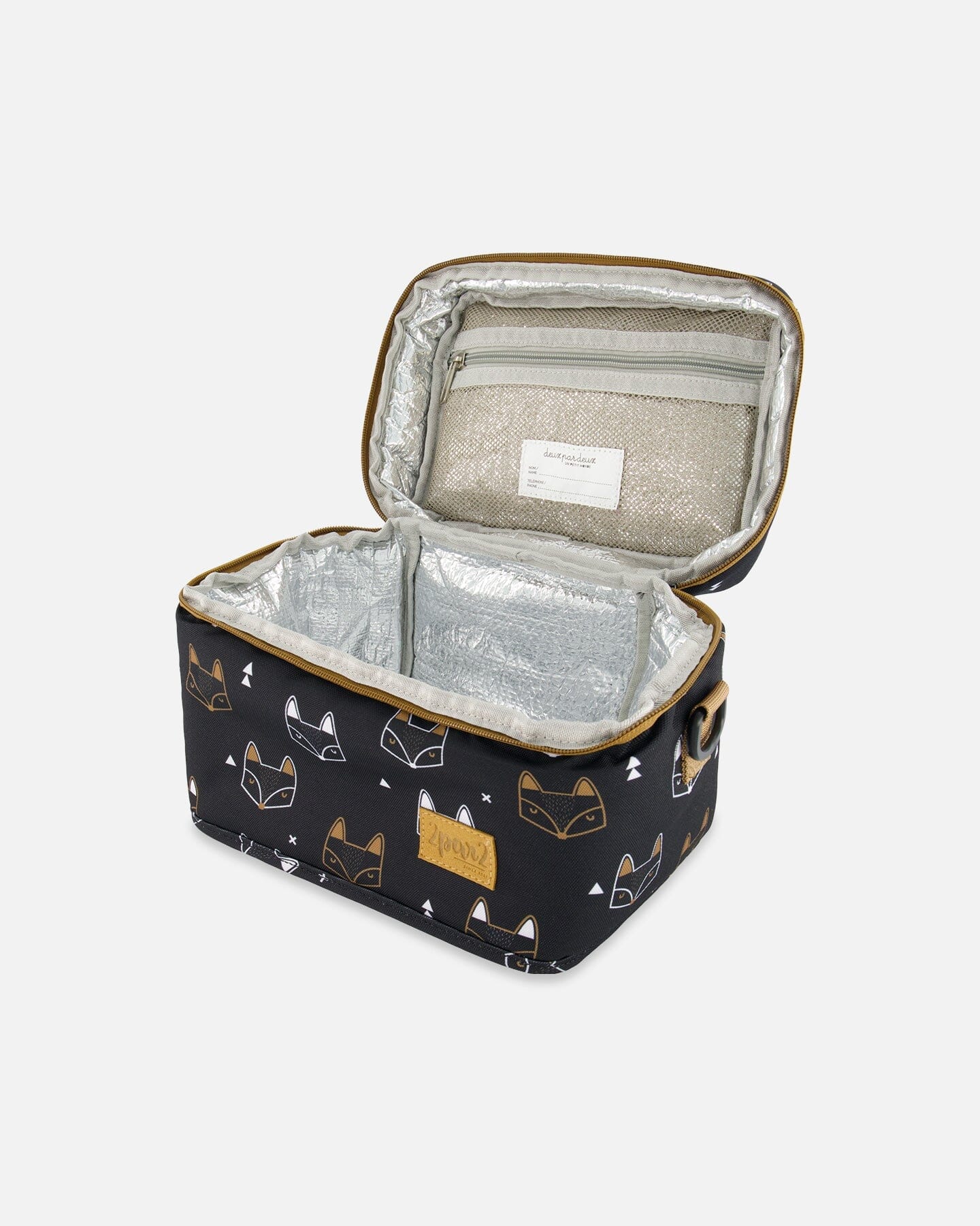 Lunch Box Black Printed Fox - G20ZBL_043