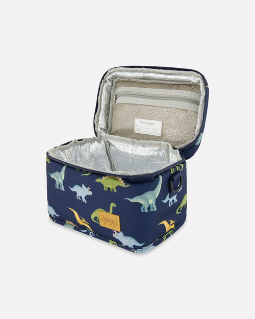 Lunch Box Navy Blue Printed Dinosaurs - G20ZBL_047