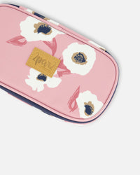 Pencil Case Pink Printed Off White Flowers - G20ZEC_009