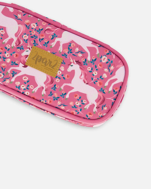 Pencil Case Pink Printed Unicorn - G20ZEC_042