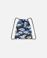 Drawstring Bag Black Printed Polar Bears