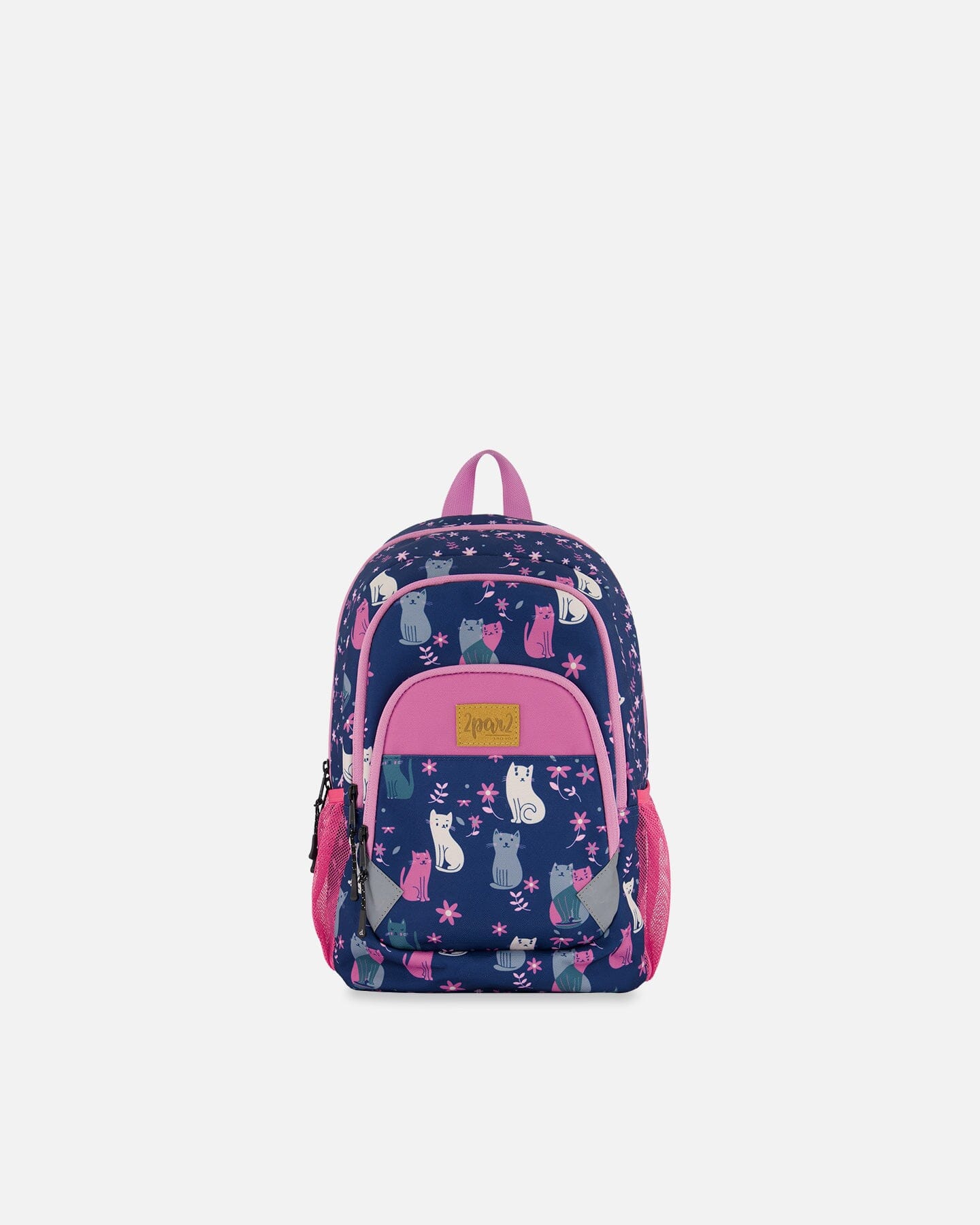 Toddler Backpack Navy Blue Printed Kitten - 16L School Supplies Deux par Deux 