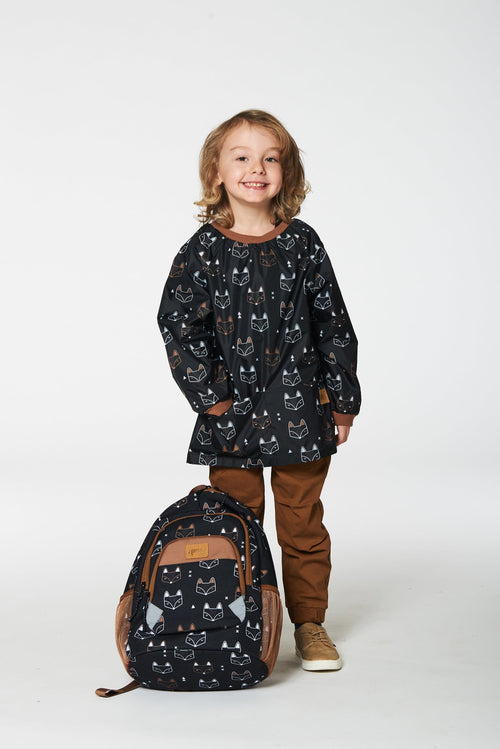 Toddler Backpack Black Printed Fox - G20ZSD2_043
