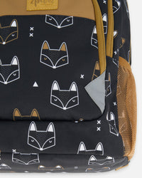 Toddler Backpack Black Printed Fox - G20ZSD2_043