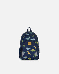 Toddler Backpack Navy Blue Printed Dinosaurs - G20ZSD2_047