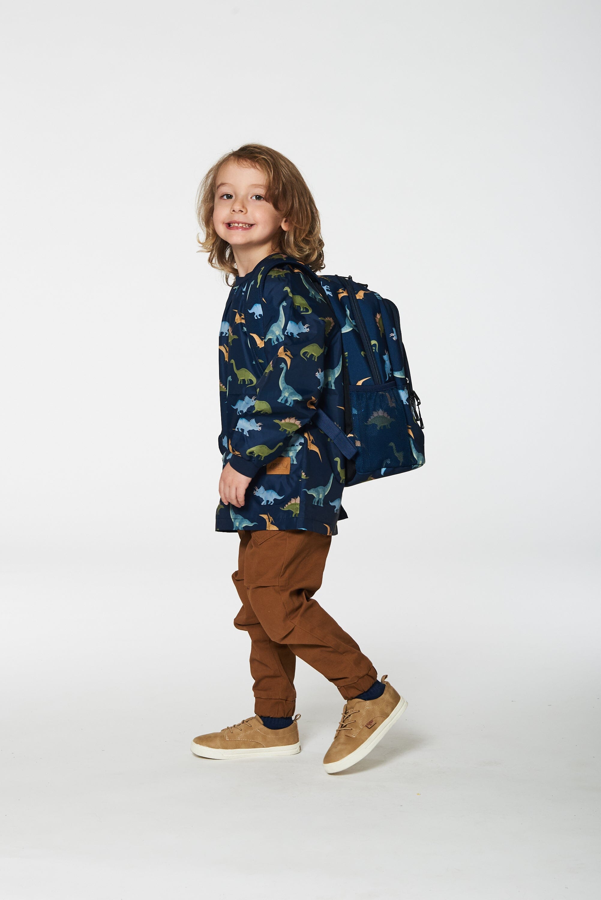 Toddler Backpack Navy Blue Printed Dinosaurs - G20ZSD2_047