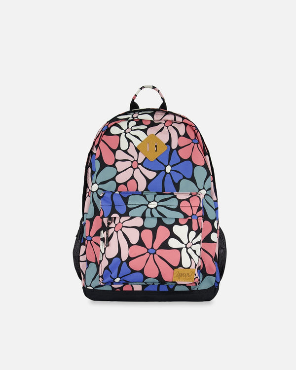 Backpack Printed Retro Flowers - 18L School Supplies Deux par Deux 