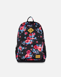 Backpack Black Printed Roses - 18L School Supplies Deux par Deux 