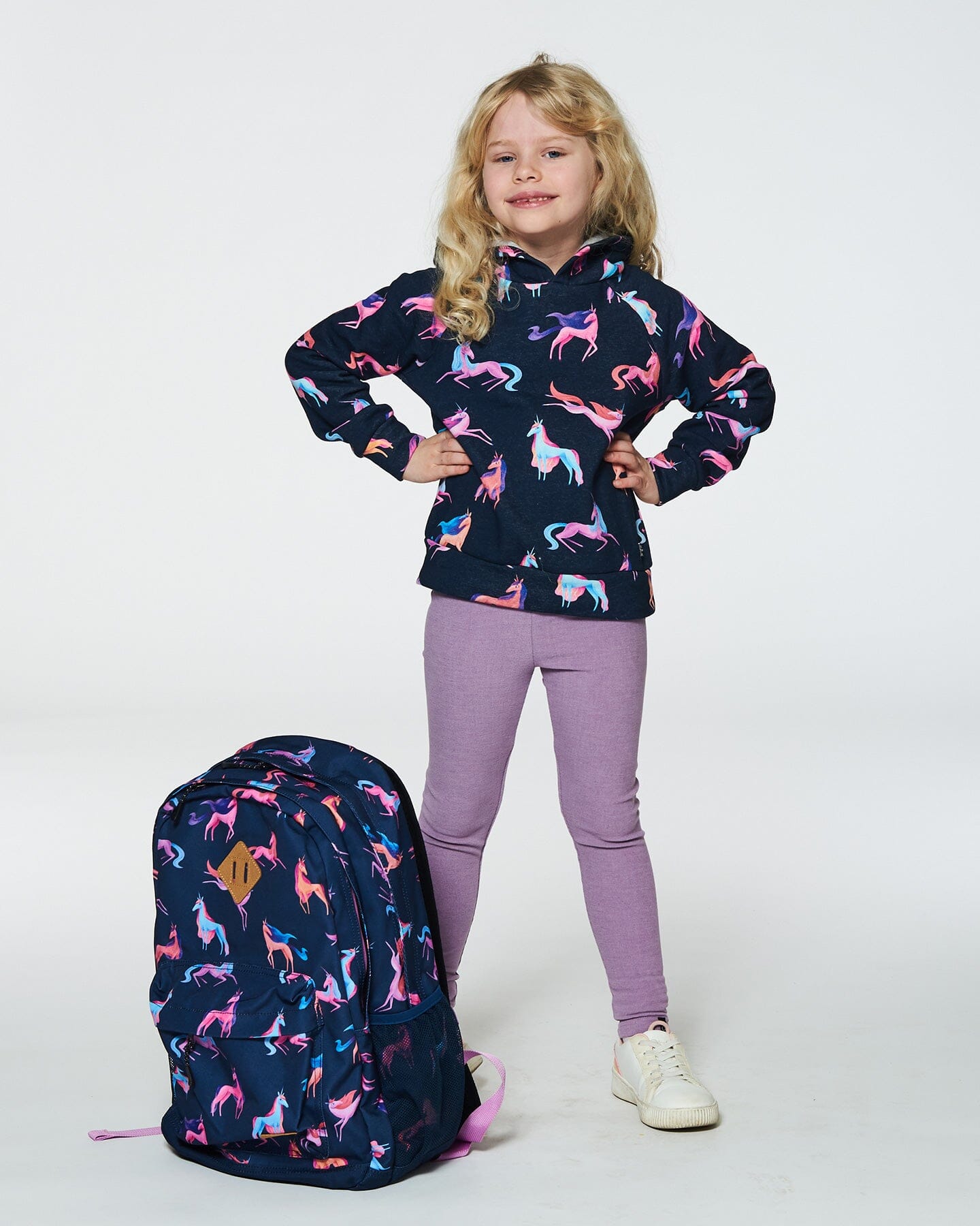 Backpack Navy Printed Unicorn - 18L School Supplies Deux par Deux 