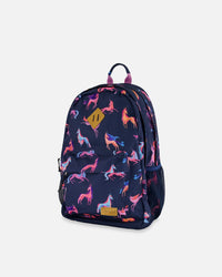 Backpack Navy Printed Unicorn - 18L School Supplies Deux par Deux 