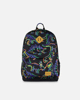 Sac à dos noir imprimé dinosaures néon - 25L