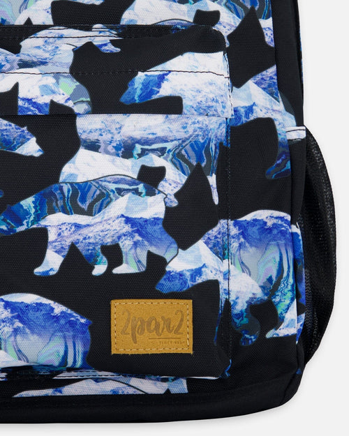 Backpack Black Printed Polar Bears - G20ZSD_022