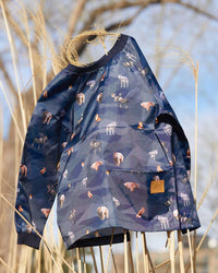 School Apron Navy Printed Mountains Animals - G20ZTA_024