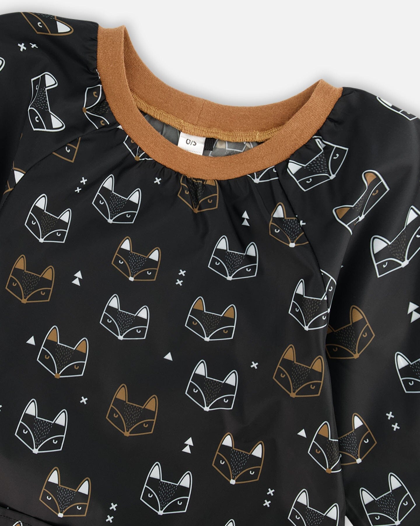 School Apron Black Printed Fox - G20ZTA_043