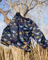 School Apron Navy Blue Printed Dinosaurs - G20ZTA_047