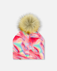 Mid-Season Jersey Detachable Pompom Hat Printed Marble Outdoor Accessories Deux par Deux 