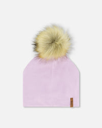 Mid-Season Jersey Detachable Pompom Hat Lilac Outdoor Accessories Deux par Deux 