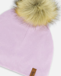 Mid-Season Jersey Detachable Pompom Hat Lilac Outdoor Accessories Deux par Deux 