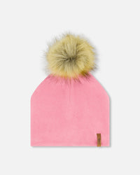 Mid-Season Jersey Detachable Pompom Hat Candy Pink Outdoor Accessories Deux par Deux 