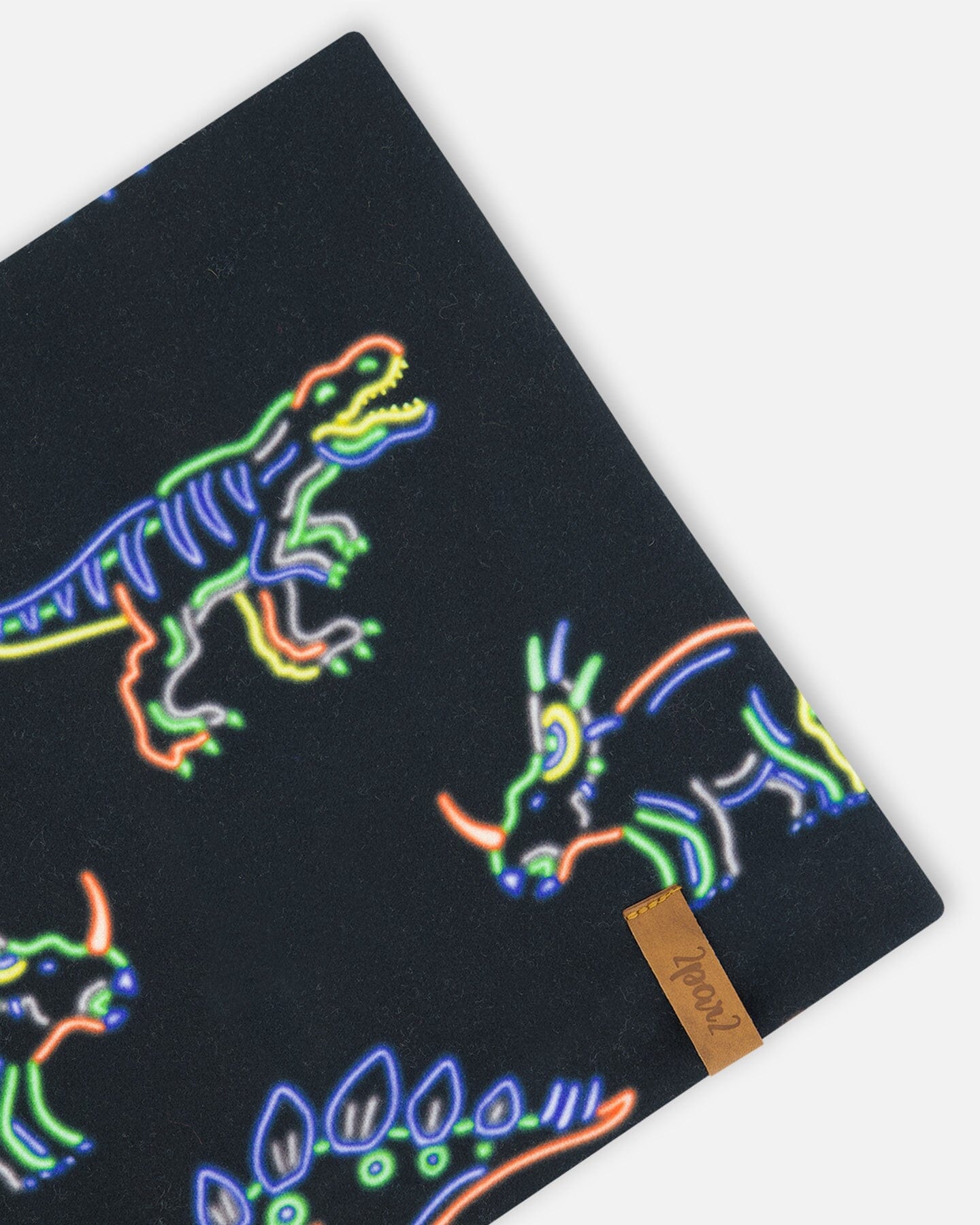 Mid-Season Jersey Neckwarmer Black Printed Neon Dino Outdoor Accessories Deux par Deux 