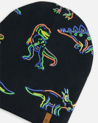 Mid-Season Jersey Hat Black Printed Neon Dino Outdoor Accessories Deux par Deux 