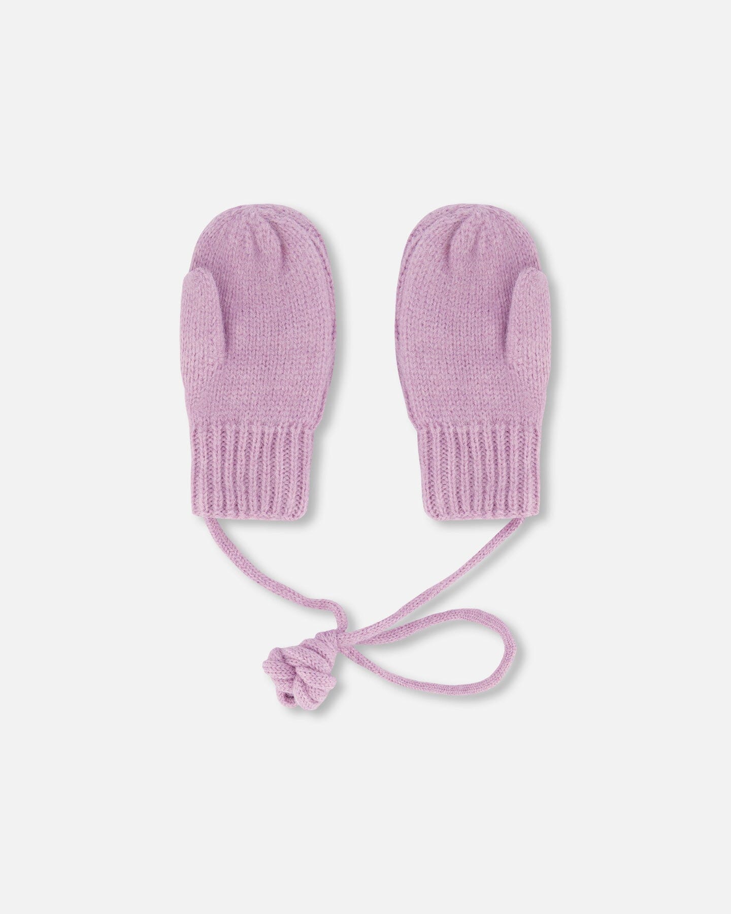 Knitted Mittens With String Lilac Outdoor Accessories Deux par Deux 