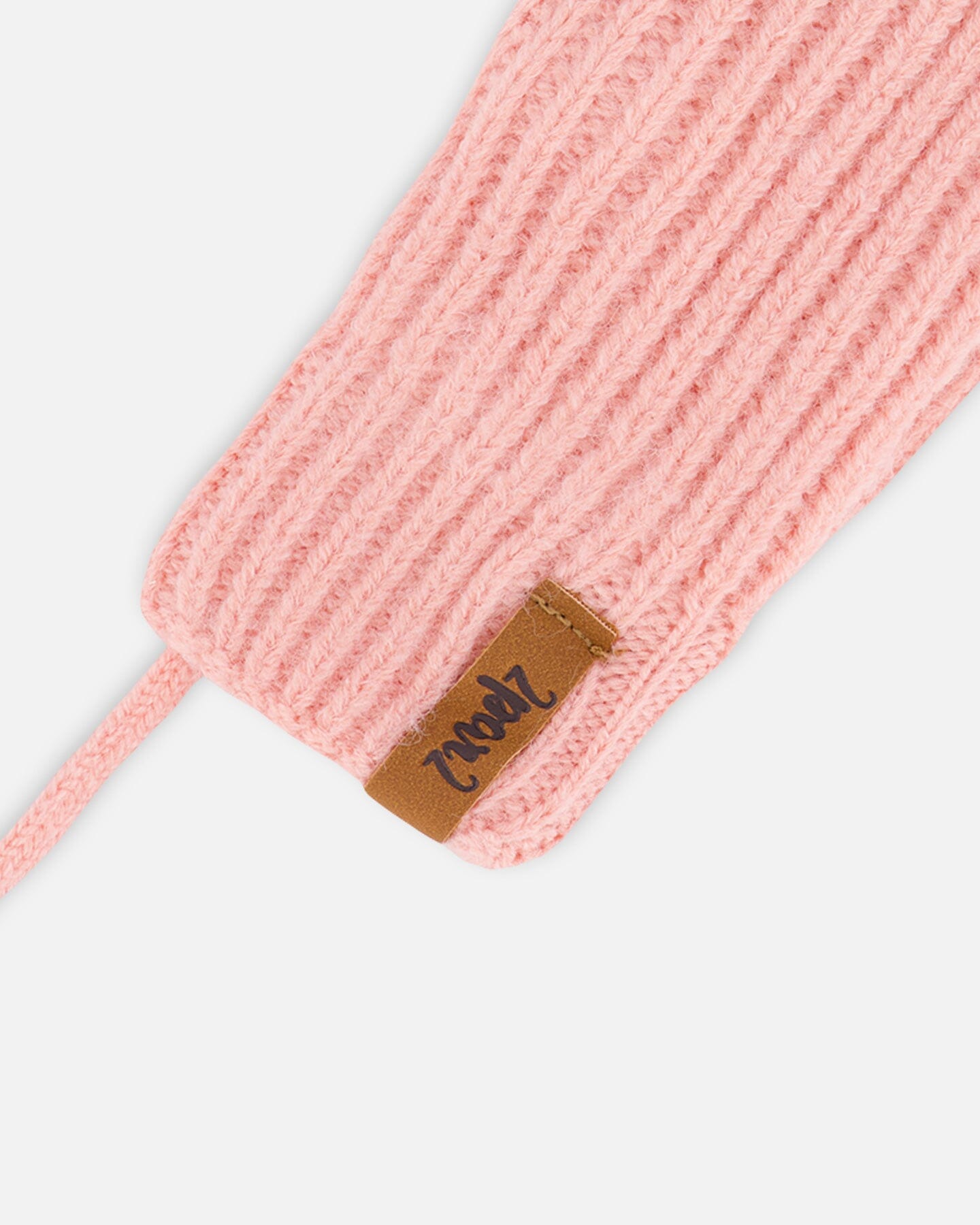 Knitted Mittens With String Pink Outdoor Accessories Deux par Deux 