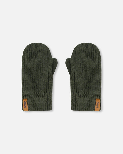 Knitted Mittens Forest Green Outdoor Accessories Deux par Deux 