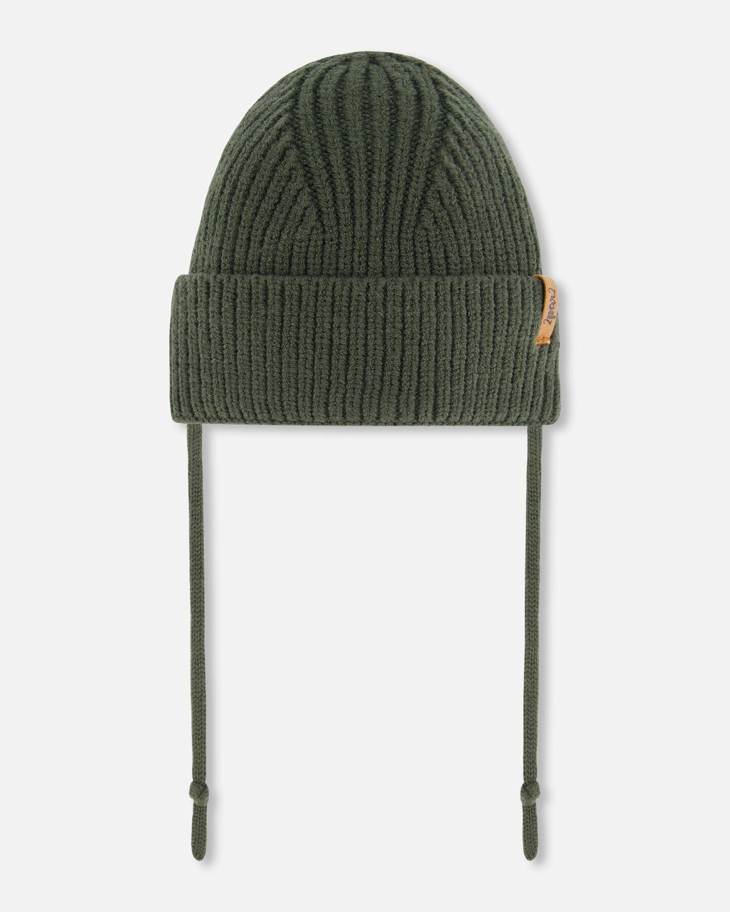 Mid-Season Knit Hat With Strings Forest Green - G20ZW08_398