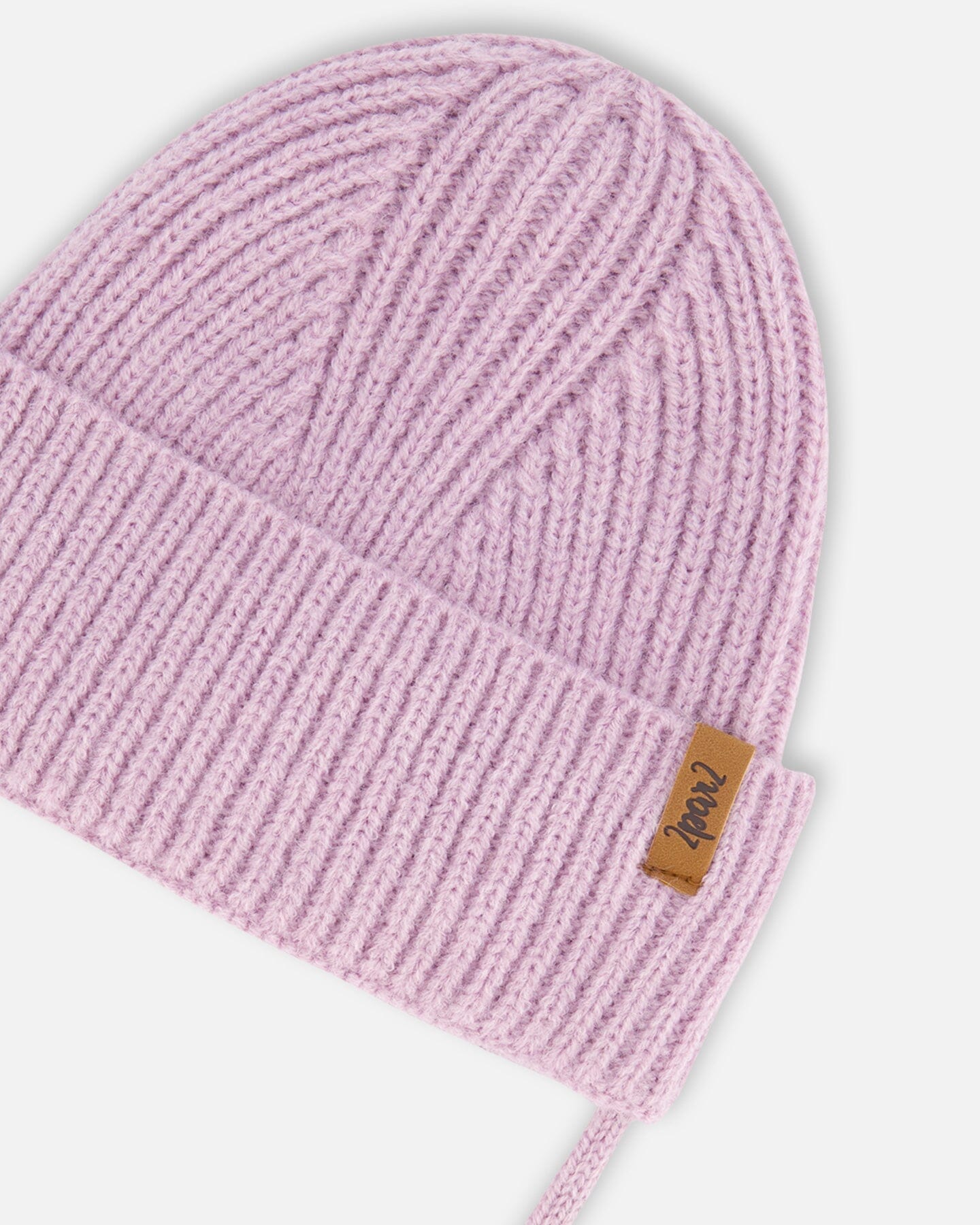 Mid-Season Knit Hat With Strings Lilac - G20ZW08_508