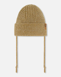 Mid-Season Knit Hat With Strings Taupe - G20ZW08_907