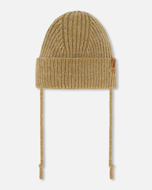 Mid-Season Knit Hat With Strings Taupe - G20ZW08_907