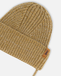 Mid-Season Knit Hat With Strings Taupe - G20ZW08_907