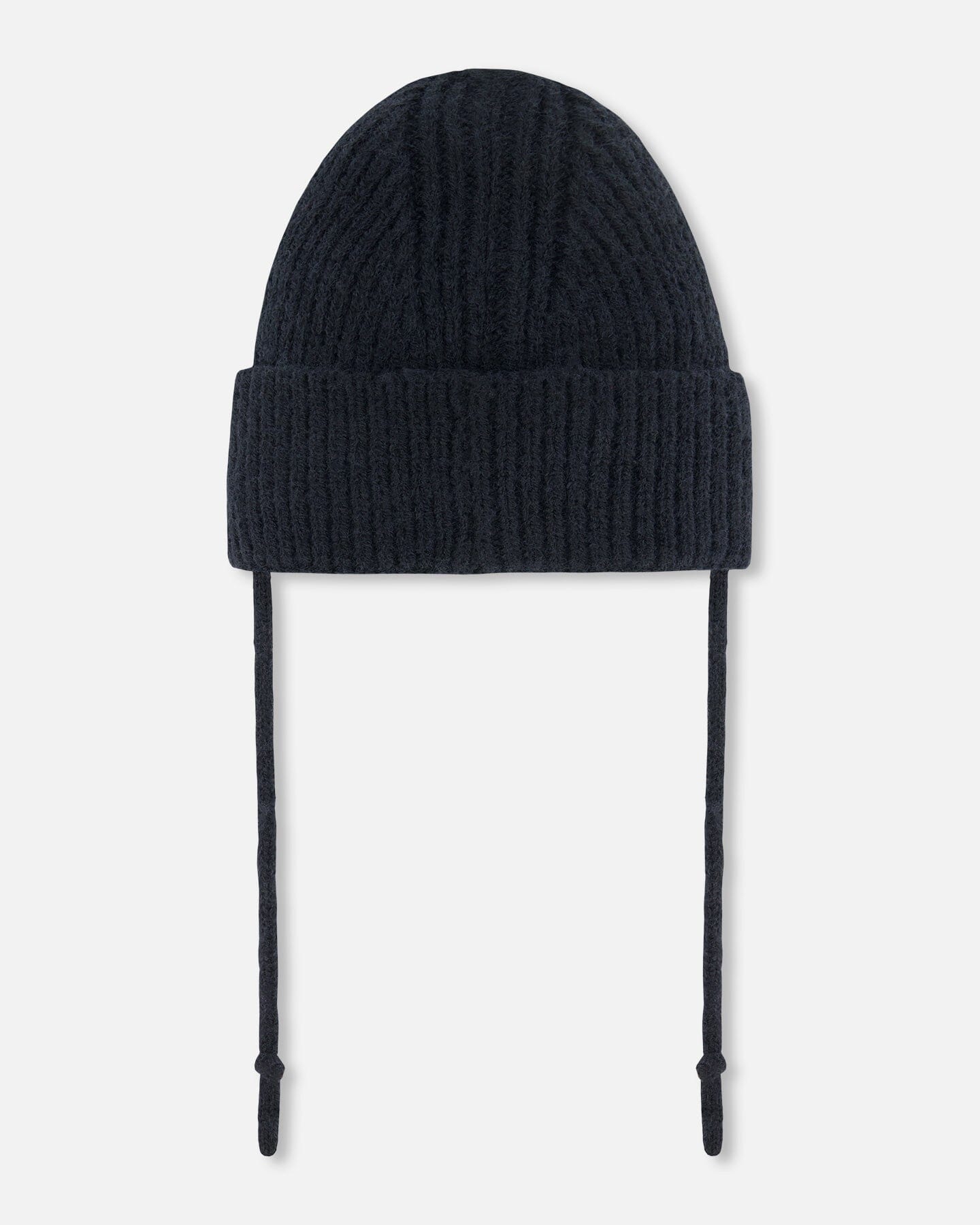 Mid-Season Knit Hat With Strings Black - G20ZW08_999