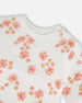 Printed Quilted Top And Pant Set White And Pink Flowers - G30A14_000