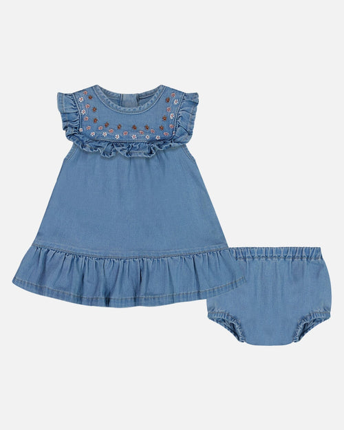 Light Soft Denim Dress And Bloomer Set - G30A15_125